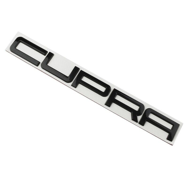 3D Gloss Black CUPRA C U P R A Rear BADGE LETTERS FITS Seat WITH TEMPLATE