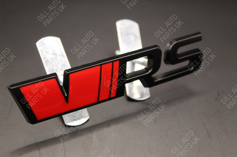 RED Black VRS Front Grille & Rear Boot Badge SET 3D Metal Trunk for Skoda