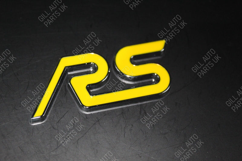 Yellow Grille & Rear Boot Set RS Badge For Ford Focus Fiesta Mondeo Letters