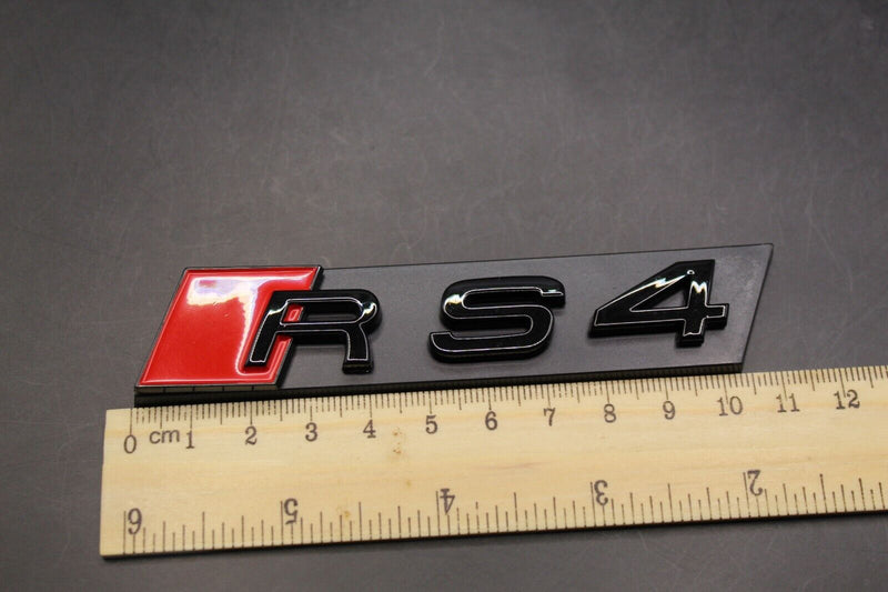 Gloss Black Red RS4 Honeycomb Front Grille Badge Clip Bracket Fit For Audi