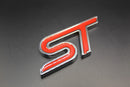 Red Silver Grille & Rear Boot Set ST Badge For Ford Letters Emblem Front & Back