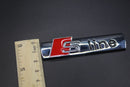 Chrome Silver Red S LINE Front Grille Badge FOR Audi