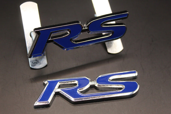 Blue Chrome Silver RS Front Grille & Rear Boot Badge SET Emblem Trunk for HONDA