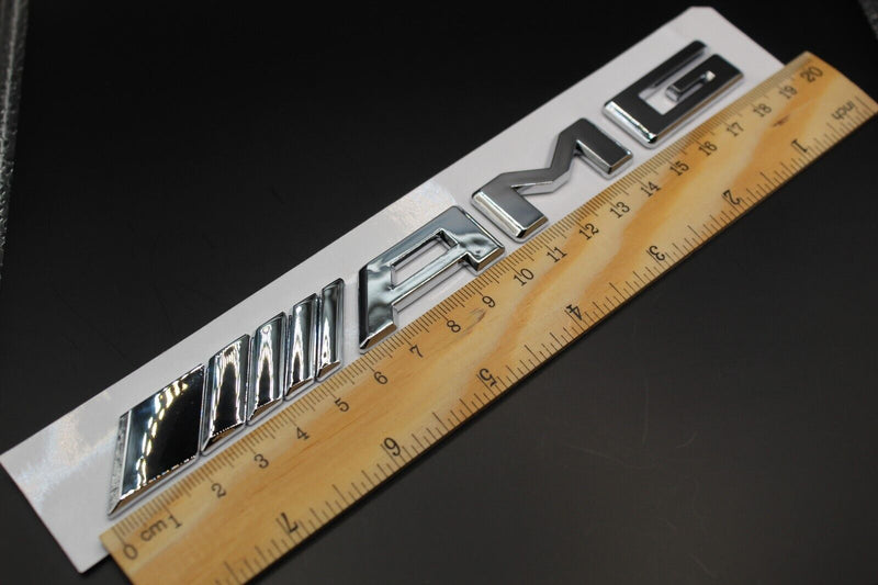 Gloss Silver Chrome AMG A M G Car Letter Badge Rear Boot Emblem For Mercedes