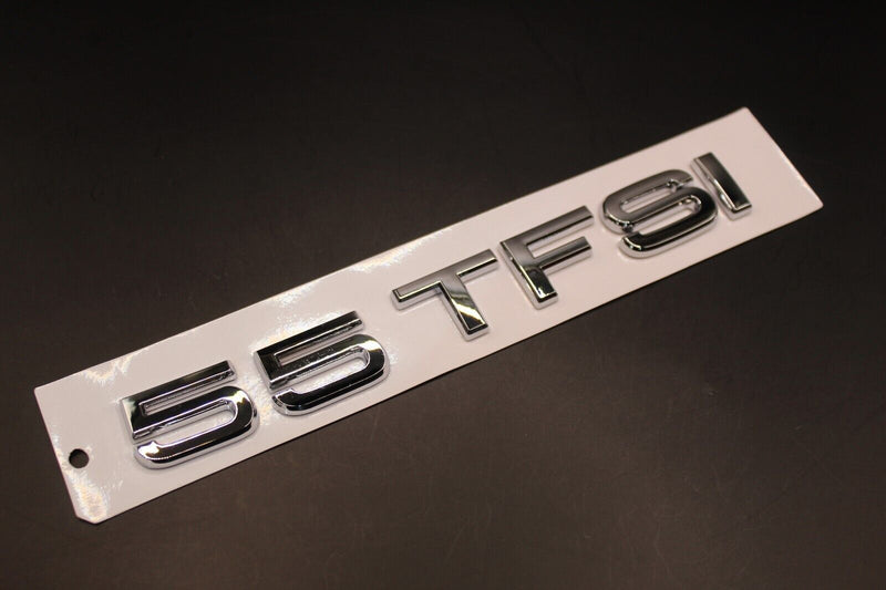 Chrome Silver 55 TFSI Boot Rear Trunk Tailgate badge For Audi