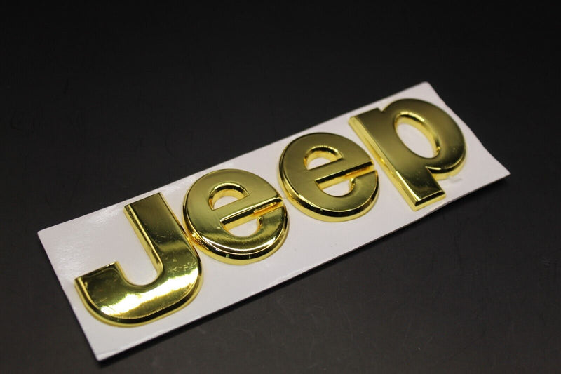 For Jeep Gloss Gold Shiny Badge Front Rear Bonnet Boot Lettering