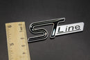 Small Black/Chrome Silver ST Line Boot Rear Trunk Tailgate badge For Ford