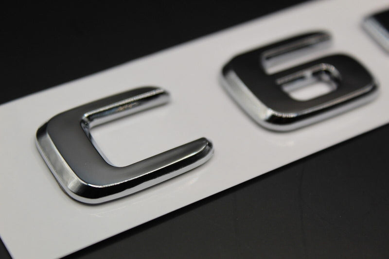 Gloss Silver Chrome C65 C 65 Car Letter Badge Rear Boot Emblem For Mercedes