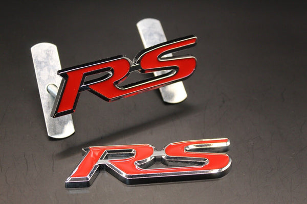 Red Chrome Silver RS Front Grille & Rear Boot Badge SET Emblem Trunk for HONDA