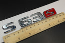 Chrome Silver Red 'S' S63S S 63 S Car Lettering/Badge Rear Trunk Boot Tailgate