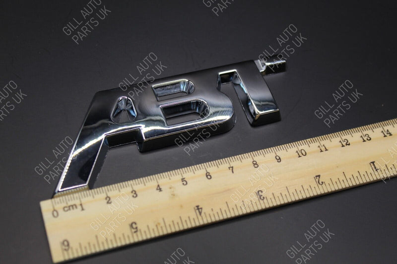 Chrome ABT Big Front Grill And Rear Boot Emblem Badge SET For Audi VW Seat Skoda