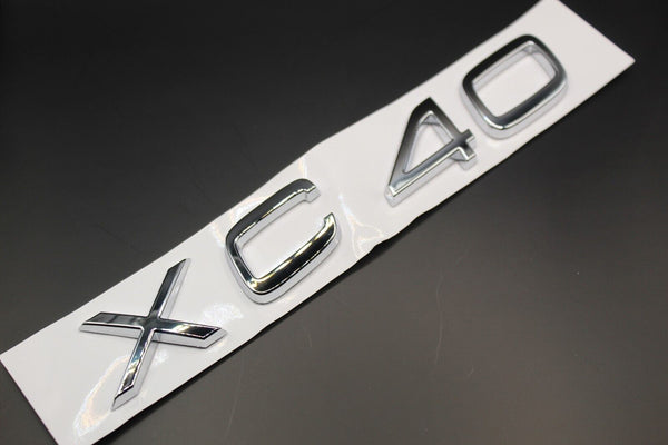 Gloss Chrome Silver XC40 XC 40 ABS Car Lettering/Badge Rear Trunk Boot FOR Volvo