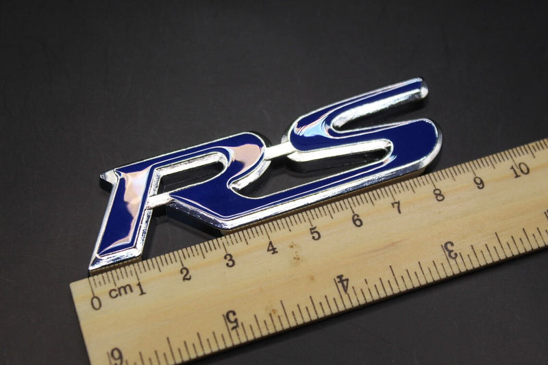 Blue Chrome Silver RS Front Grille & Rear Boot Badge SET Emblem Trunk for HONDA