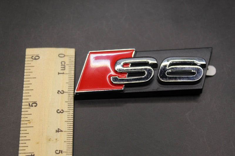 Chrome Silver Red S6 Honeycomb Front Grille Badge Clip Bracket Fit For Audi