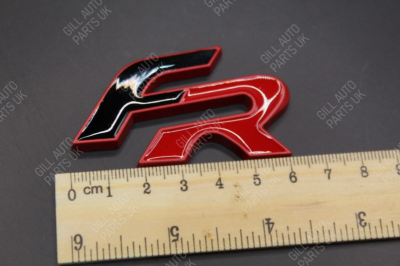 2Pcs FR 3D Rear Boot Badge SET For Seat Black-F Red-R Red Surround