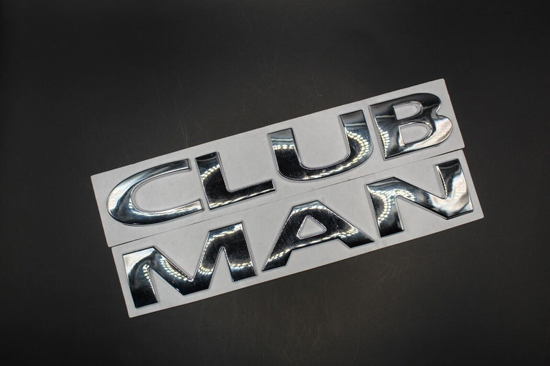 METAL Chrome Silver CLUBMAN  Badge/Lettering FITS MINI With Fitting Template