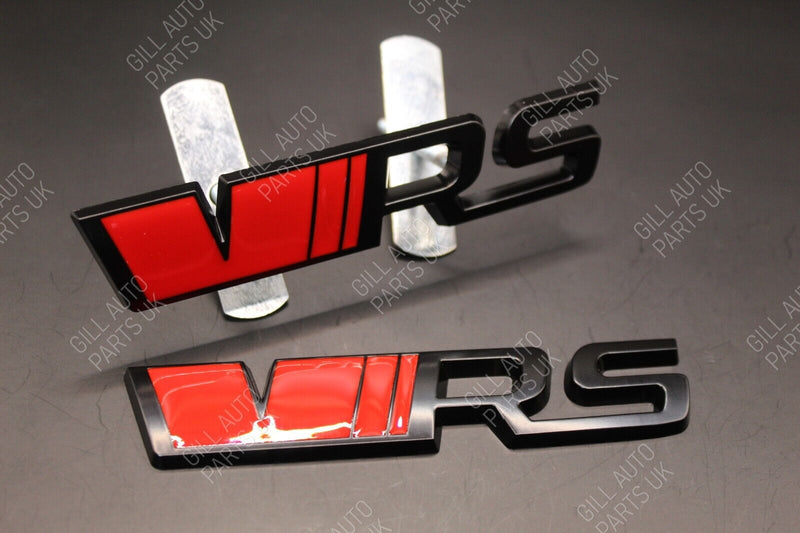 RED Black VRS Front Grille & Rear Boot Badge SET 3D Metal Trunk for Skoda