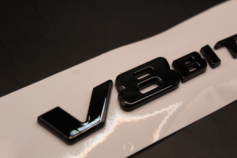 Flat Style Gloss Black V8Biturbo V8 BITURBO Letters/Badge Fender  For Mercedes