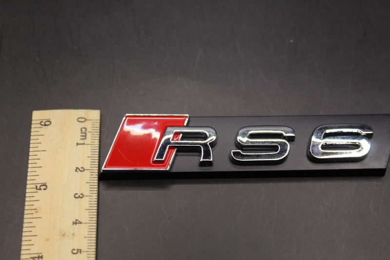 Chrome Silver Red RS6 Honeycomb Front Grille Badge Clip Bracket Fit For Audi