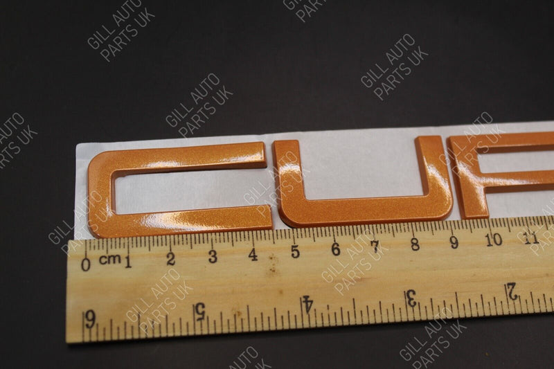 Bronze Orange CUPRA C U P R A Metal Rear BADGE LETTERS FITS Seat WITH TEMPLATE