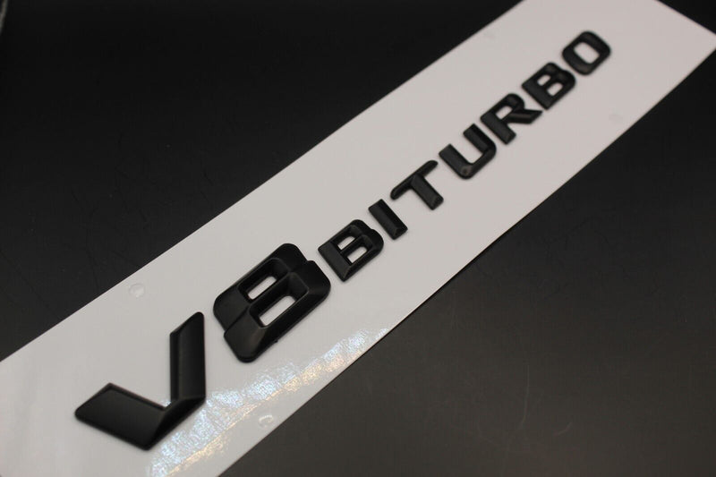 New Style Matte Black V8Biturbo V8 BITURBO Letters/Badge Fender  For Mercedes