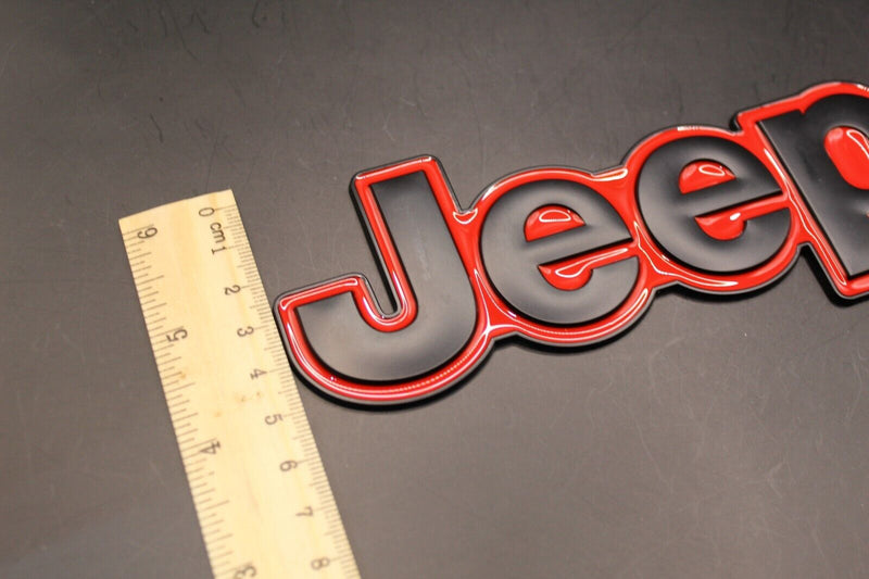 For Jeep Matte Black Red Big One-Piece Badge Front Rear Bonnet Boot Letters