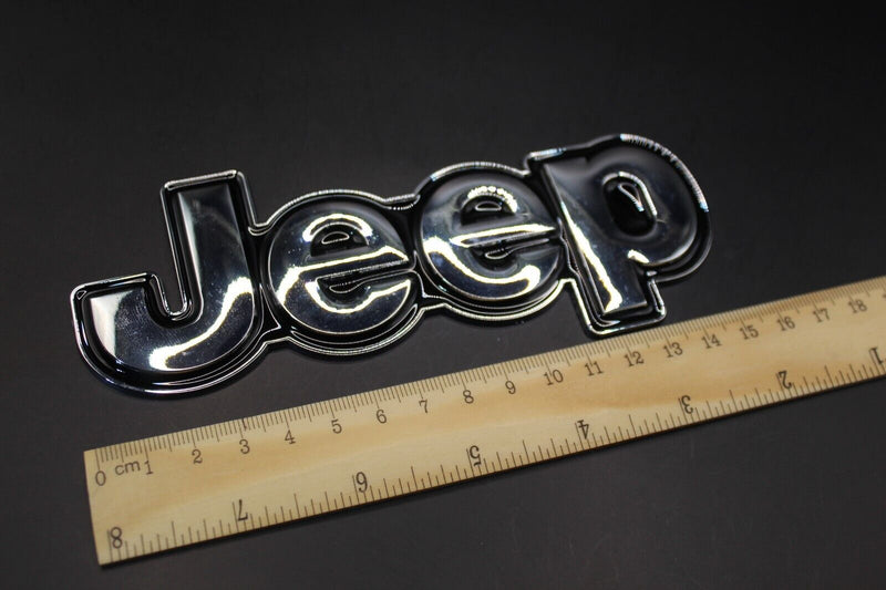 For Jeep Chrome Silver Black Big One-Piece Badge Front Rear Bonnet Boot Letters