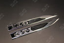 Full Set(2x) GTI Fender Side Wing Badge Chrome Silver Black For Volkswagen VW