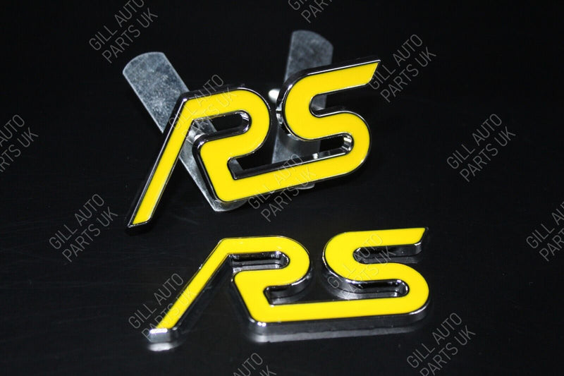 Yellow Grille & Rear Boot Set RS Badge For Ford Focus Fiesta Mondeo Letters