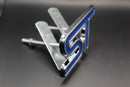 Blue Silver Grille & Rear Boot Set ST Badge For Ford Letters Emblem Front & Back