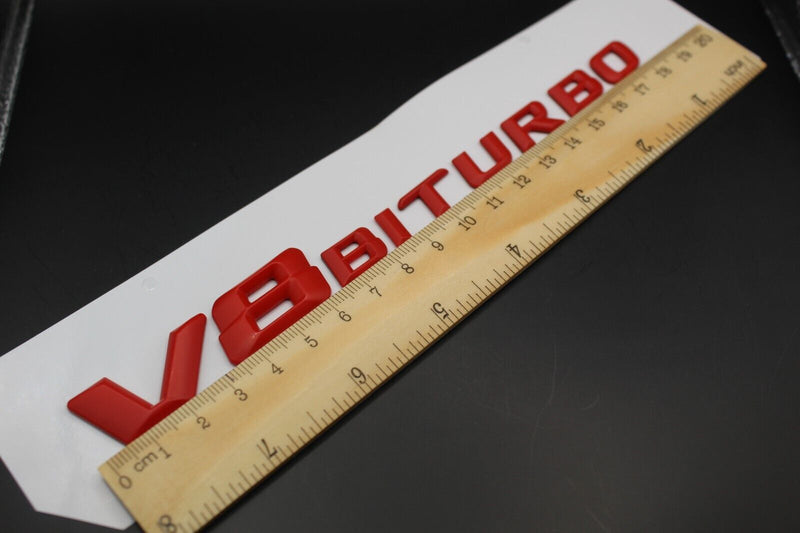 New Style Red V8Biturbo V8 BITURBO Letters/Badge Fender  For Mercedes