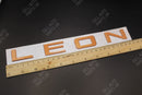 Bronze Orange LEON L E O N Metal Rear BADGE LETTERS FITS Seat WITH TEMPLATE