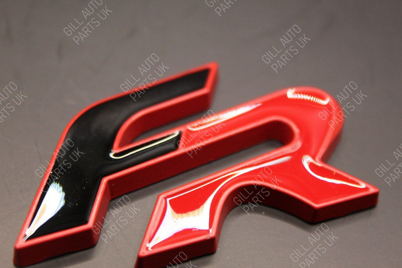 2Pcs FR 3D Rear Boot Badge SET For Seat Black-F Red-R Red Surround