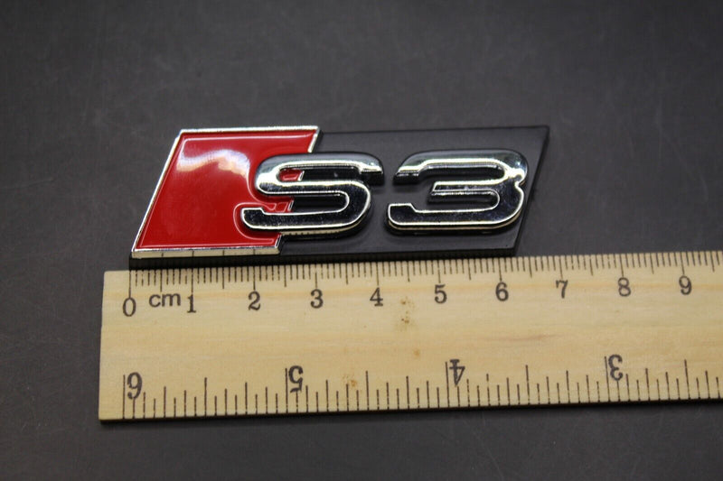 Chrome Silver Red S3 Honeycomb Front Grille Badge Clip Bracket Fit For Audi