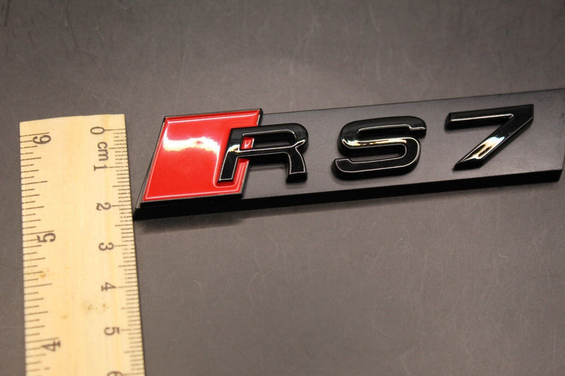 Gloss Black Red RS7 Honeycomb Front Grille Badge Clip Bracket Fit For Audi