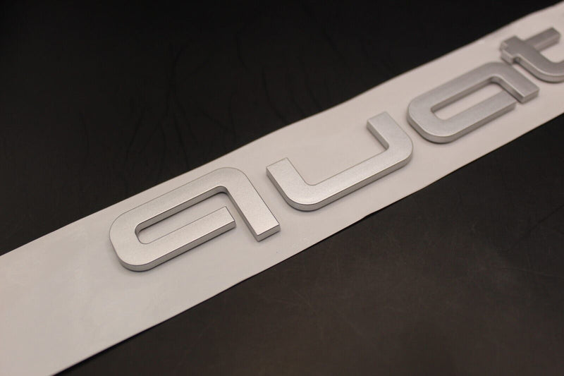 Matte Silver quattro Front Bumper Grille Badge For Audi