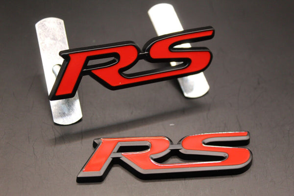 Red Black RS Front Grille & Rear Boot Badge SET Emblem Trunk for HONDA