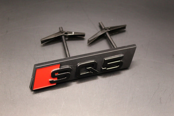 Gloss Black Red SQ5 Q5 Honeycomb Front Grille Badge Clip Bracket Fit For Audi