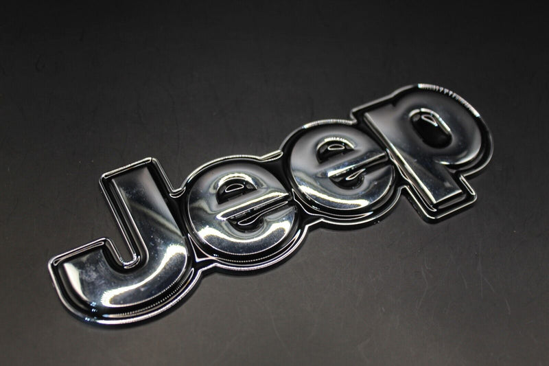 For Jeep Chrome Silver Black Big One-Piece Badge Front Rear Bonnet Boot Letters