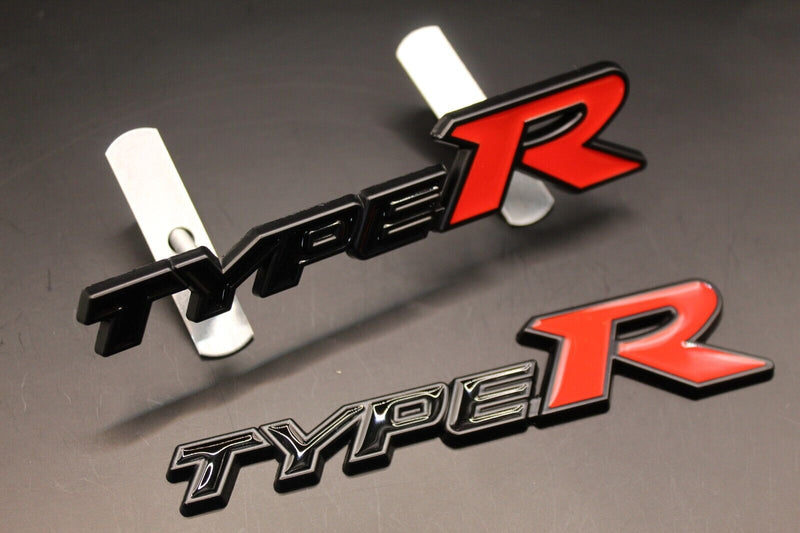 Black-Type Red-R Black Edge Type R Front Grille & Rear Boot Badge SET for HONDA