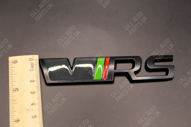 BLACK Green/Red VRS 3D Front Grille And Rear Boot Badge Kit For Skoda