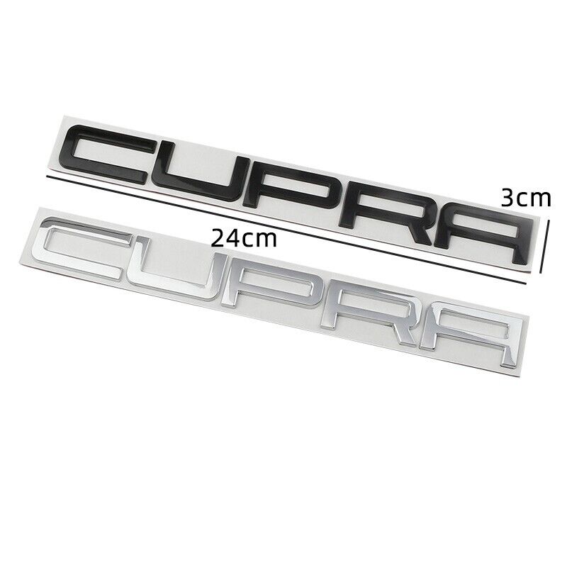 3D Gloss Black CUPRA C U P R A Rear BADGE LETTERS FITS Seat WITH TEMPLATE