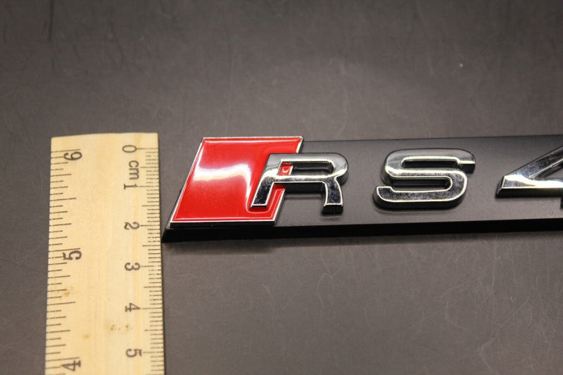 Chrome Silver Red RS4 Honeycomb Front Grille Badge Clip Bracket Fit For Audi