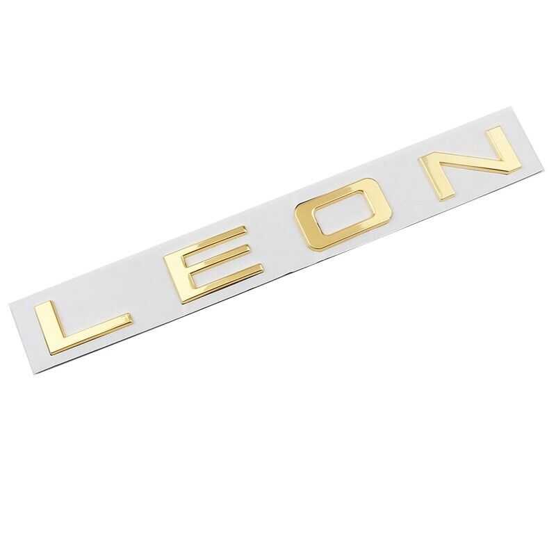 3D Gold LEON L E O N Metal Rear Badge Letters FITS Seat Leon Cupra