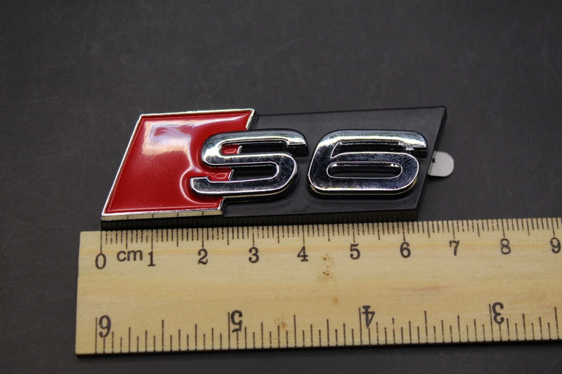 Chrome Silver Red S6 Honeycomb Front Grille Badge Clip Bracket Fit For Audi