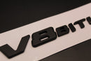 Flat Style Matte Black V8Biturbo V8 BITURBO Letters/Badge Fender  For Mercedes