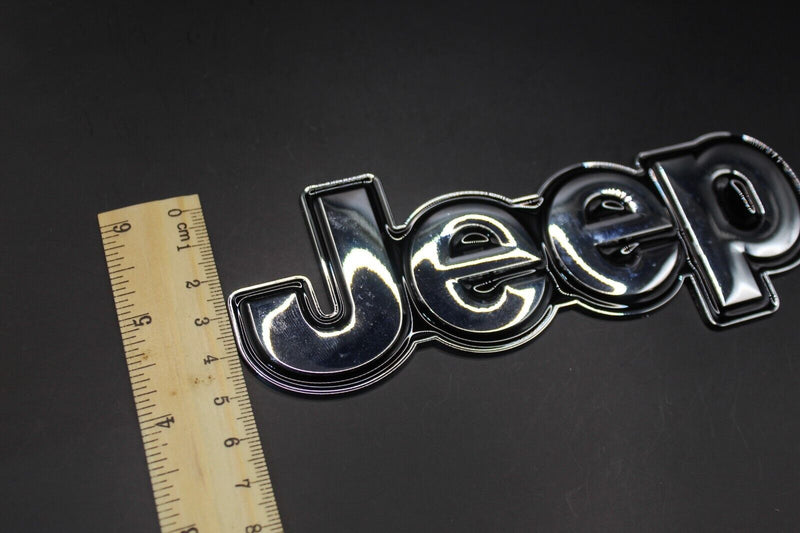 For Jeep Chrome Silver Black Big One-Piece Badge Front Rear Bonnet Boot Letters