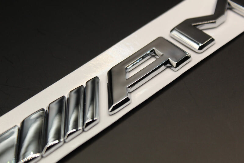 Gloss Silver Chrome AMG A M G Car Letter Badge Rear Boot Emblem For Mercedes