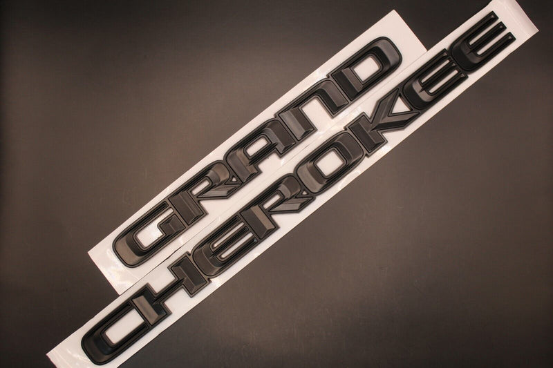 One-piece GRAND CHEROKEE All Black Letters Badge Side Door Front Rear For Jeep