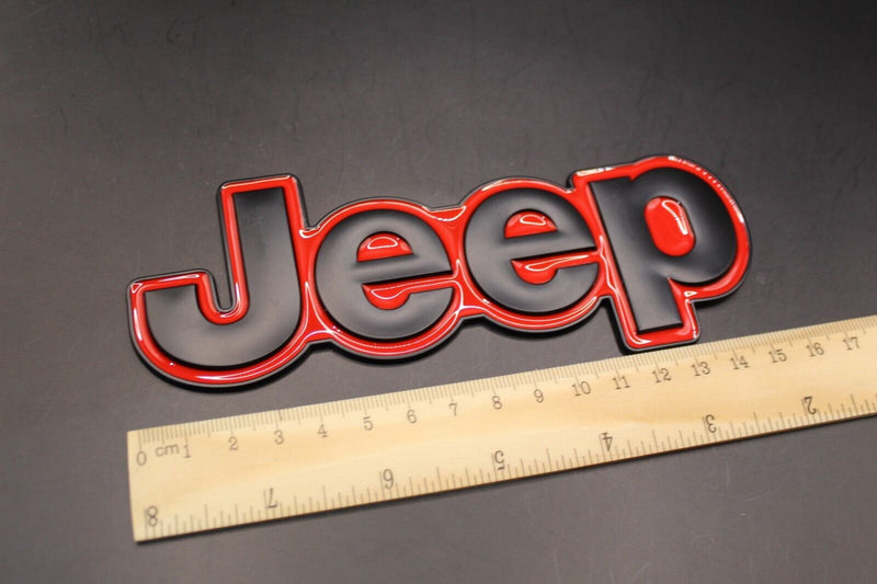 For Jeep Matte Black Red Big One-Piece Badge Front Rear Bonnet Boot Letters